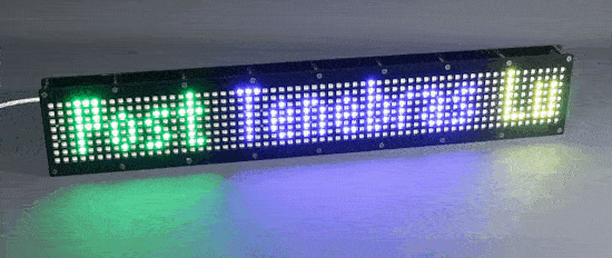 USB-driven 64x8 full-color LED scrolling display