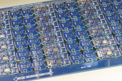Panelized printed circuit board, for production