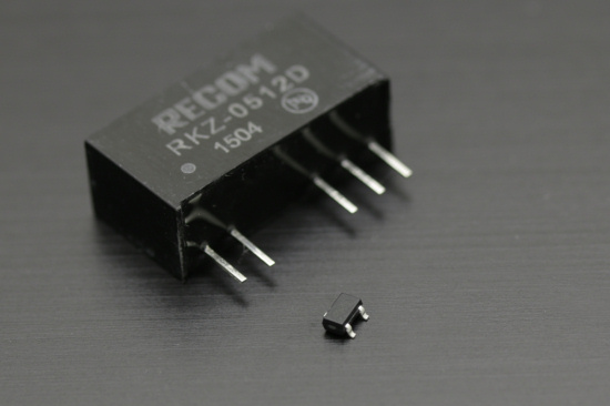The LDO used by all Yoctopuce devices, next to the DC/DC converted used to produce 24V in the Yocto-4-20mA-Rx
