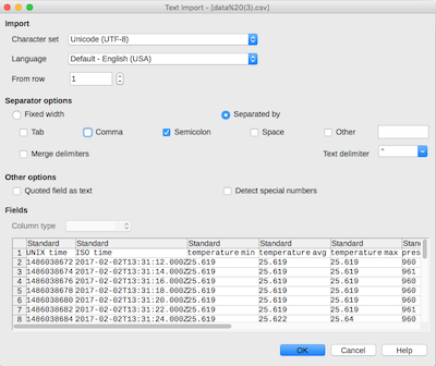 Importation du fichier CSV dans LibreOffice