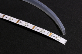 The LED strip, once out if its protection