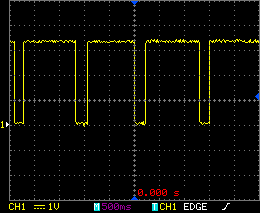 Signals generated by the reed switch thanks to the pull-up