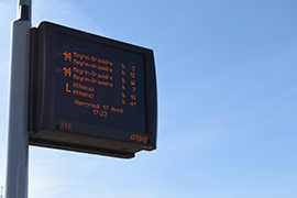 Display provided by the public transport services
