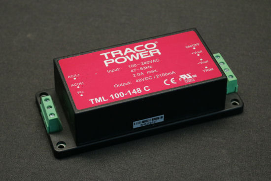The AC/DC TML 100-148C, 100W  converter, in a compact format