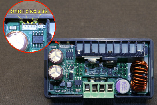 Pin-out of the serial port of the DPS5005 power supply