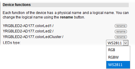 Select WS2811 in the module configuration and that's it