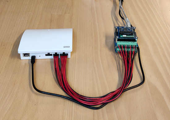 The KLF200 with the Yocto-CO2-V2 and the two Yocto-MaxiPowerRelay
