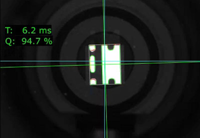 Optical alignment of the contacts on a SiA421DJ transistor