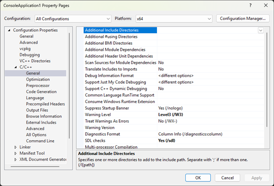 You need to add the Source directory to the include path You need to add the Source directory to the include path