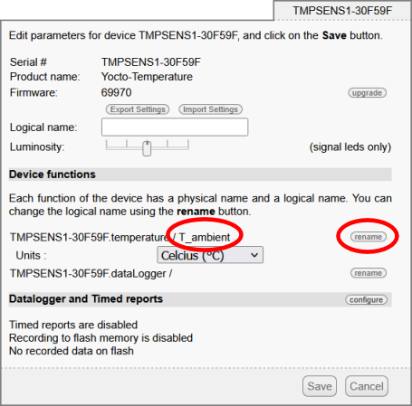 Configuration d'un nom logique avec le VirtulaHub