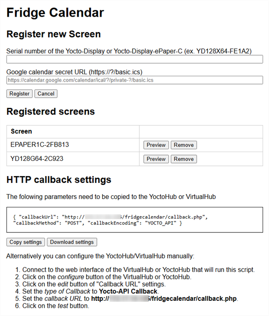 L'interface web