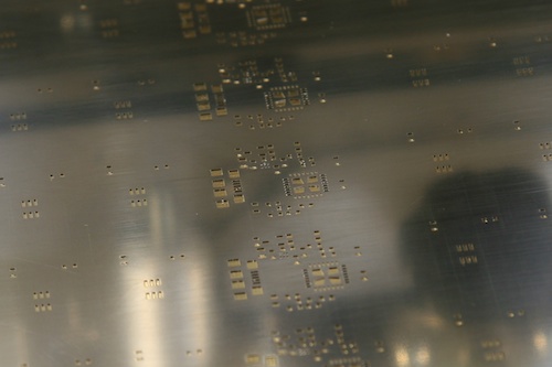 Stencil used to print solder paste