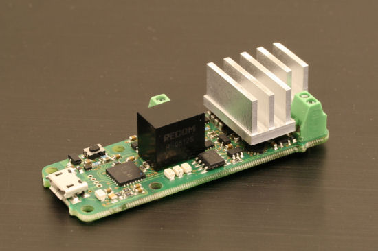 Un prototype, remarquez le circuit vert typique. 