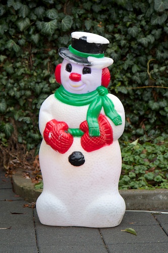 The snowman, after reassembly