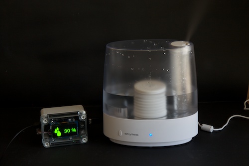 The humidifier modified by Yoctopuce
