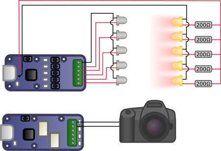 câblage des diodes et photo-transistors IR