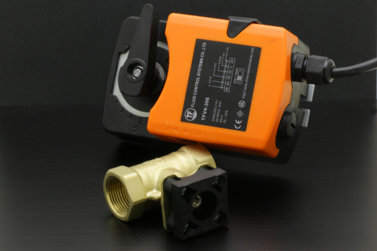 A 4-20mA driven proportional valve, made of the valve and its actuator.