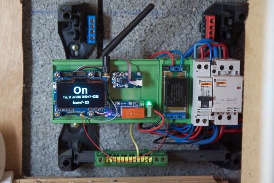 The system mounted in the electric panel