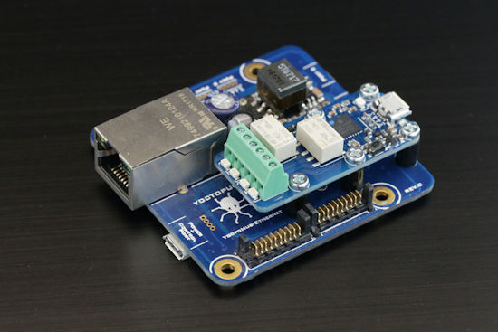 We mounted the Yocto-Relay directly on the Yocto-Hub-Ethernet