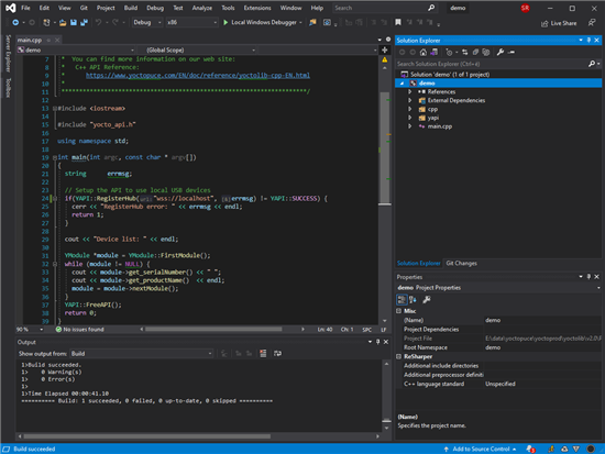 Le projet Visual Studio pour l'exemple Doc-Inventory