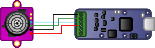 Connections between  the GY-US42V2 and the Yocto-I2C
