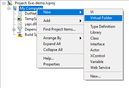 Adding a virtual directory to the project