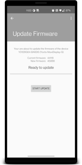The firmware update page