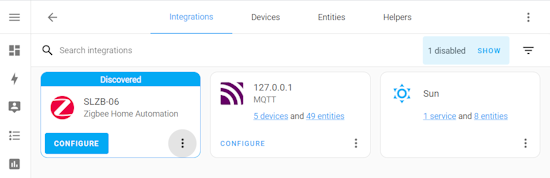 Home Assistant permet de configurer facilement les objets MQTT qui s'annoncent