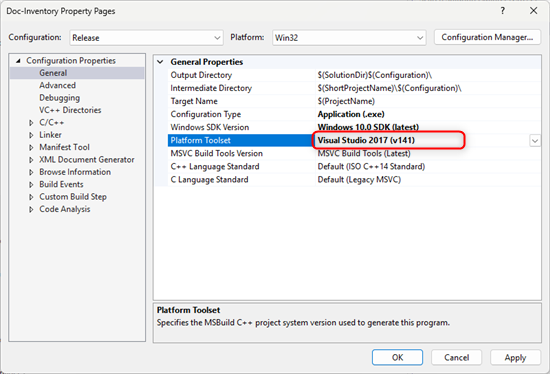Project properties Project properties
